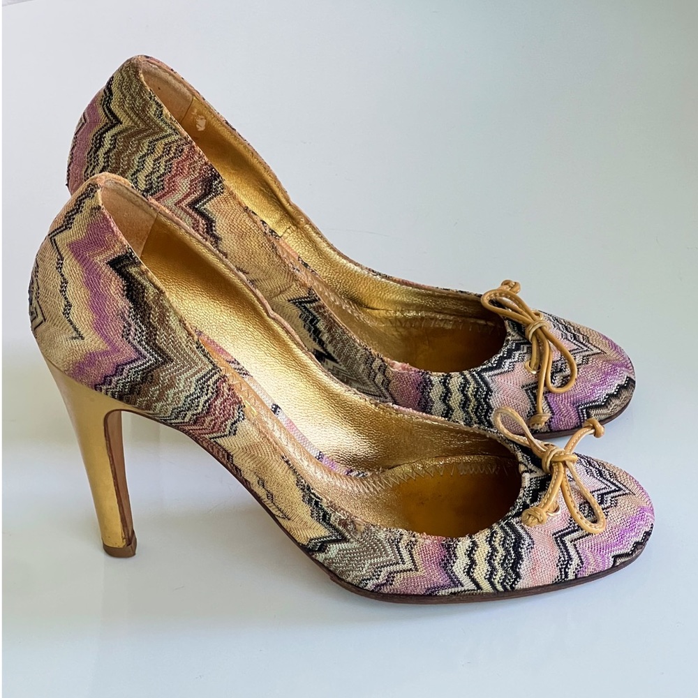Missoni Multicolored Chevron Pattern Pumps Shoes - image 2